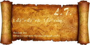 Léránt Tünde névjegykártya
