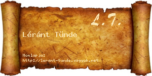 Léránt Tünde névjegykártya